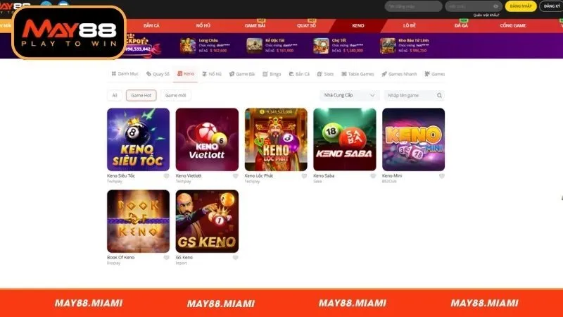 Keno - Lối chơi đơn giản, quay số nhanh mỗi ngày