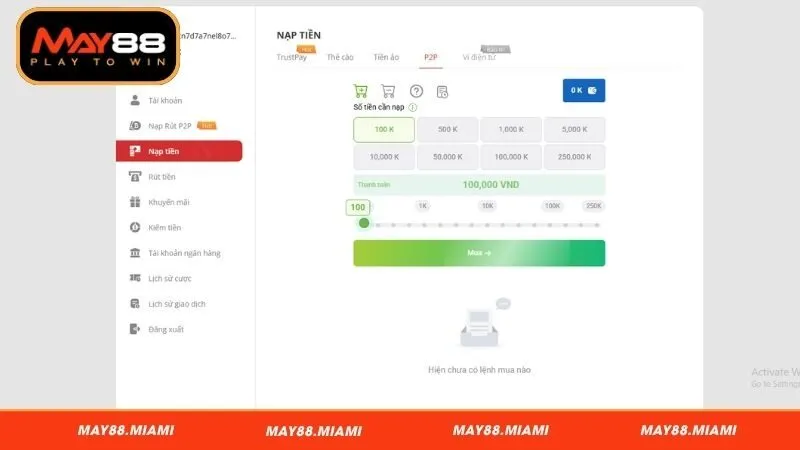 Những điều cần ghi nhớ để nạp tiền May88 thành công 100%